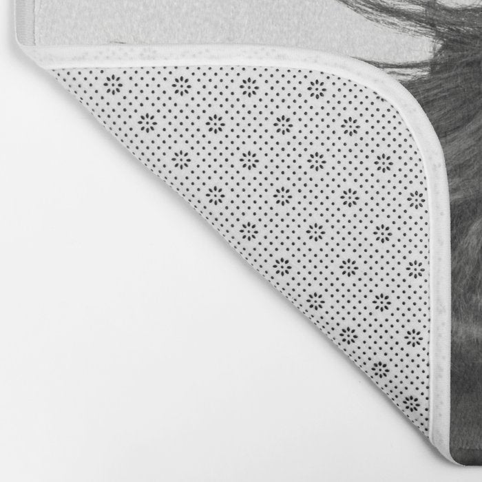 Wild Horse, Black and White Photography Bath Mat Gallery Image 2