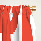 Mid Century Modern Loop Pattern in Burnt Orange Window Curtain Gallery Image 2