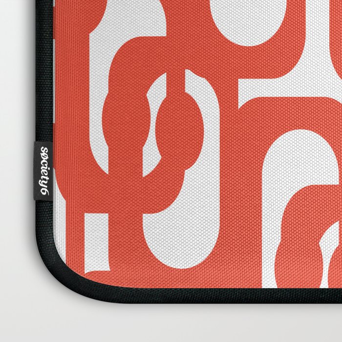 Mid Century Modern Loop Pattern in Burnt Orange Laptop Sleeve Gallery Image 3
