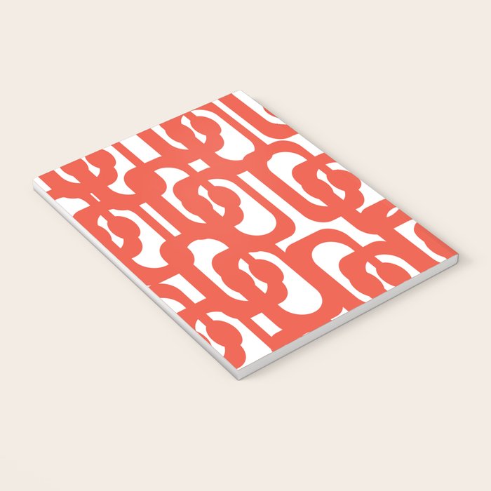 Mid Century Modern Loop Pattern in Burnt Orange Notebook Gallery Image 3