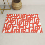 Mid Century Modern Loop Pattern in Burnt Orange Rug Gallery Image 1