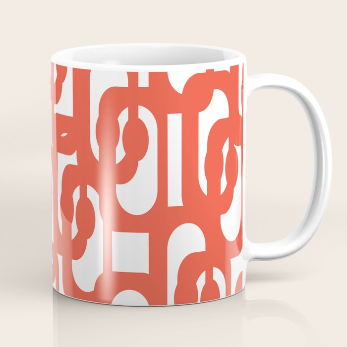 Mid Century Modern Loop Pattern in Burnt Orange Coffee Mug Gallery Image 1