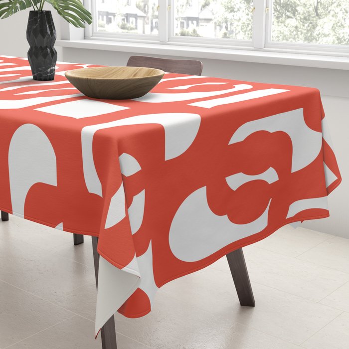 Mid Century Modern Loop Pattern in Burnt Orange Tablecloth Gallery Image 3