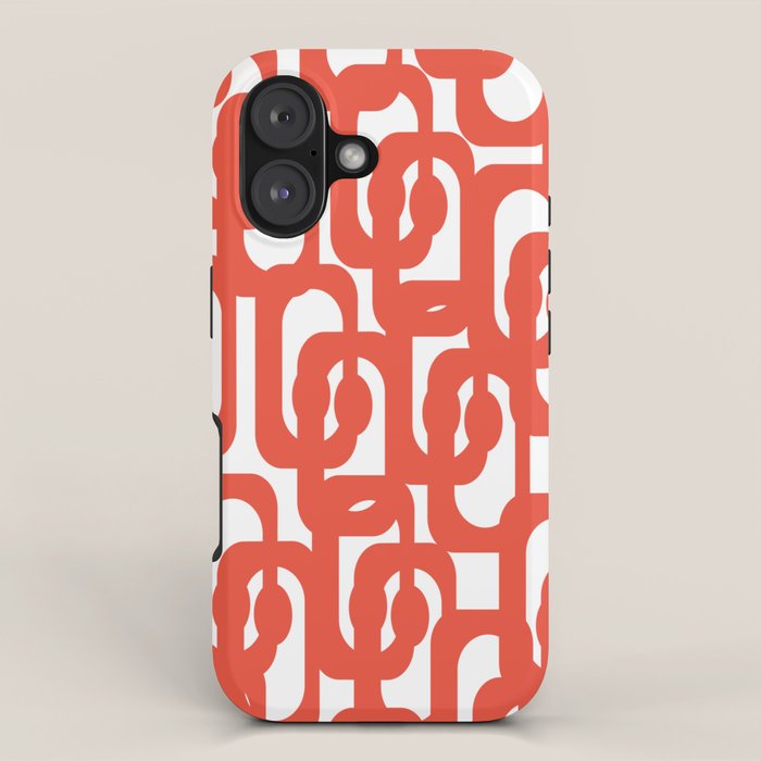 Mid Century Modern Loop Pattern in Burnt Orange iPhone Case Gallery Image 1