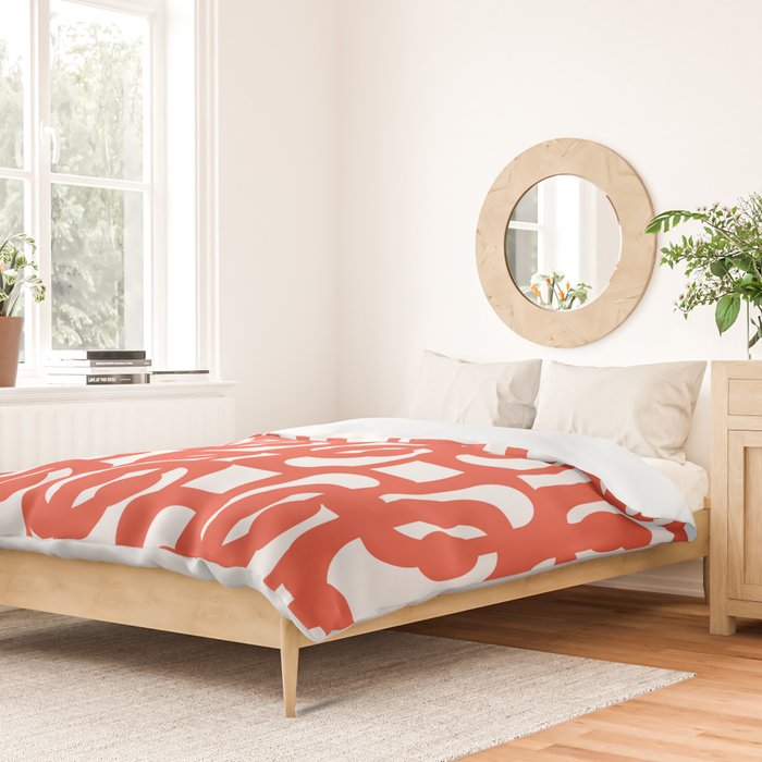 Mid Century Modern Loop Pattern in Burnt Orange Duvet Cover Gallery Image 2