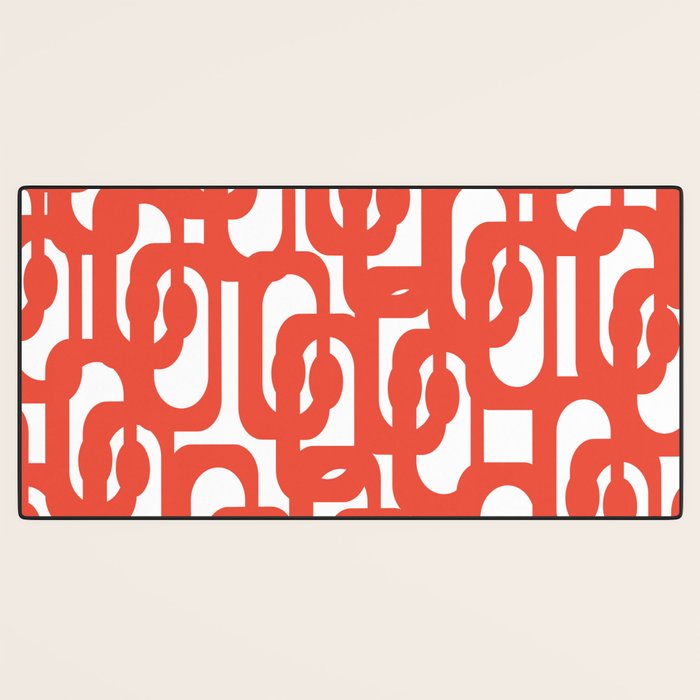 Mid Century Modern Loop Pattern in Burnt Orange Desk Mat Gallery Image 3