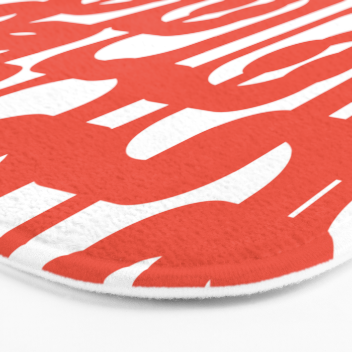 Mid Century Modern Loop Pattern in Burnt Orange Bath Mat Gallery Image 3
