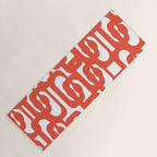 Mid Century Modern Loop Pattern in Burnt Orange Yoga Mat Gallery Image 1