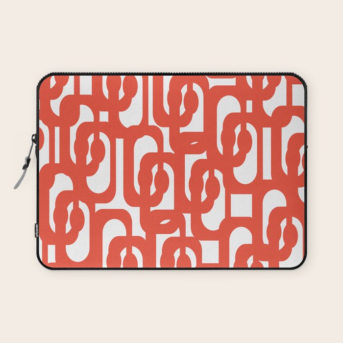 Mid Century Modern Loop Pattern in Burnt Orange Laptop Sleeve Gallery Image 1
