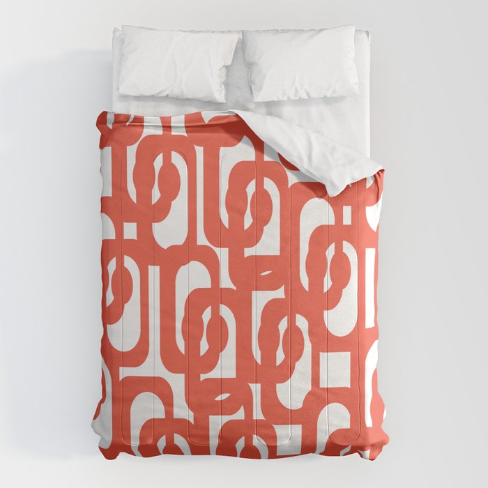 Mid Century Modern Loop Pattern in Burnt Orange Comforter Gallery Image 6
