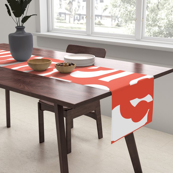 Mid Century Modern Loop Pattern in Burnt Orange Table Runner Gallery Image 2