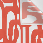 Mid Century Modern Loop Pattern in Burnt Orange Wall Tapestry Gallery Image 3