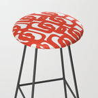 Mid Century Modern Loop Pattern in Burnt Orange Stool Gallery Image 2