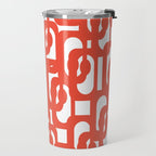 Mid Century Modern Loop Pattern in Burnt Orange Travel Mug Gallery Image 2