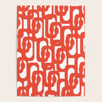 Mid Century Modern Loop Pattern in Burnt Orange Poster Gallery Image 4