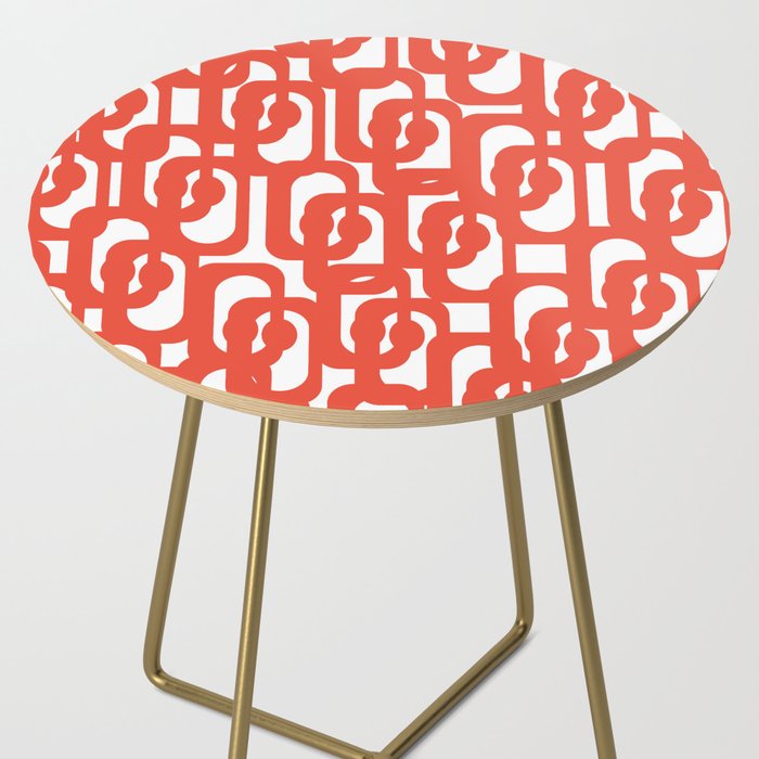 Mid Century Modern Loop Pattern in Burnt Orange Side Table Gallery Image 2