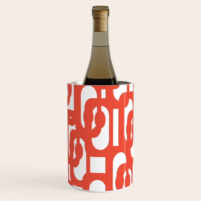 Mid Century Modern Loop Pattern in Burnt Orange Wine Chiller Gallery Image 3