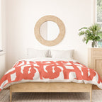 Mid Century Modern Loop Pattern in Burnt Orange Duvet Cover Gallery Image 3