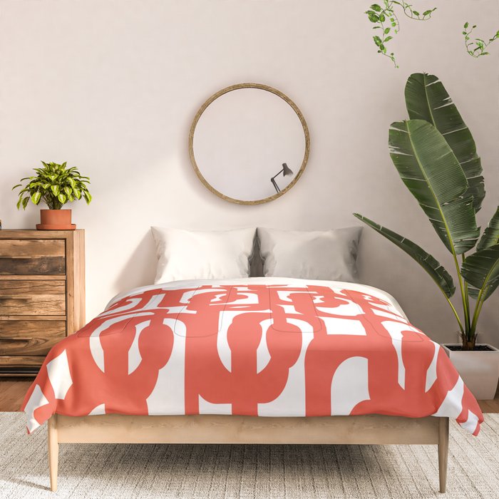 Mid Century Modern Loop Pattern in Burnt Orange Comforter Gallery Image 3
