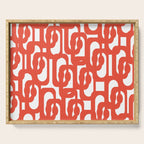 Mid Century Modern Loop Pattern in Burnt Orange Serving Tray Gallery Image 1