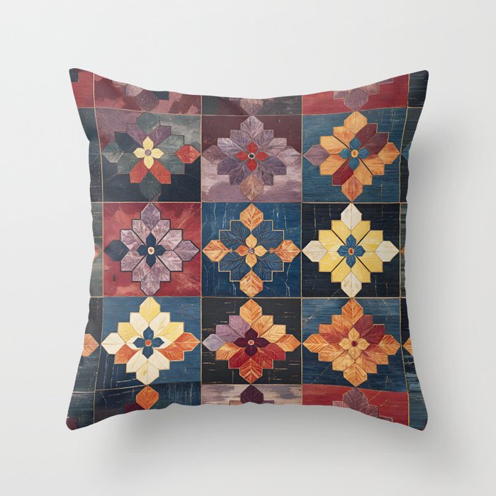 Amethyst Trail Patchwork Throw Pillow Gallery Image 6