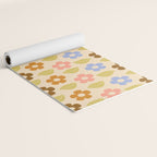 Retro Flower Vibe - Vintage Colors  Yoga Mat Gallery Image 2