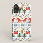Scandinavian Fairytale - Green + Red iPhone Case Gallery Image 1