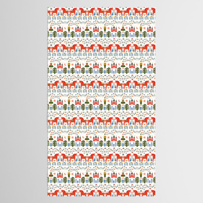 Scandinavian Fairytale - Green + Red Tablecloth Gallery Image 2
