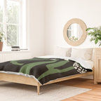 White flowers in black Duvet Cover Gallery Image 2