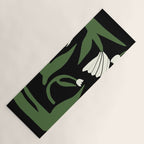 White flowers in black Yoga Mat Gallery Image 1