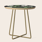 White flowers in black Side Table Gallery Image 1