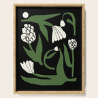 White flowers in black Serving Tray Gallery Image 1