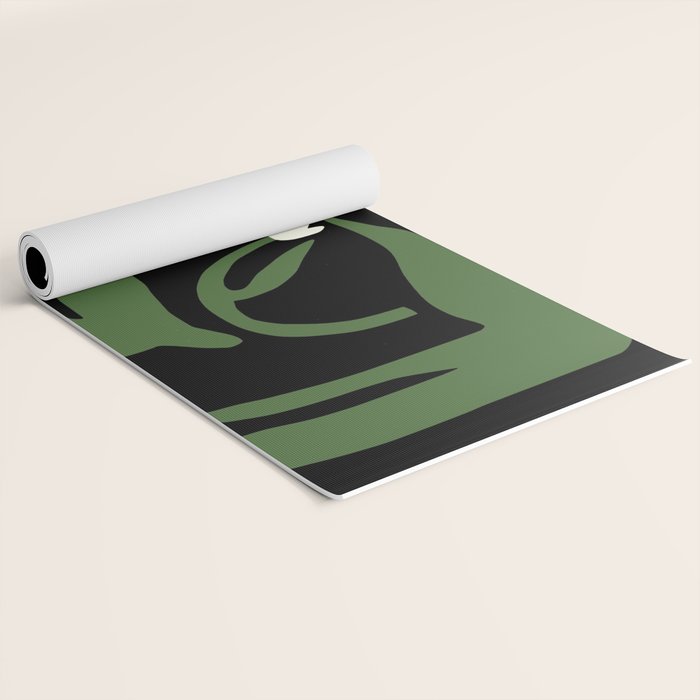 White flowers in black Yoga Mat Gallery Image 2