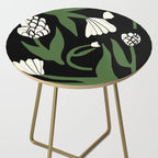 White flowers in black Side Table Gallery Image 2