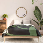 White flowers in black Comforter Gallery Image 3