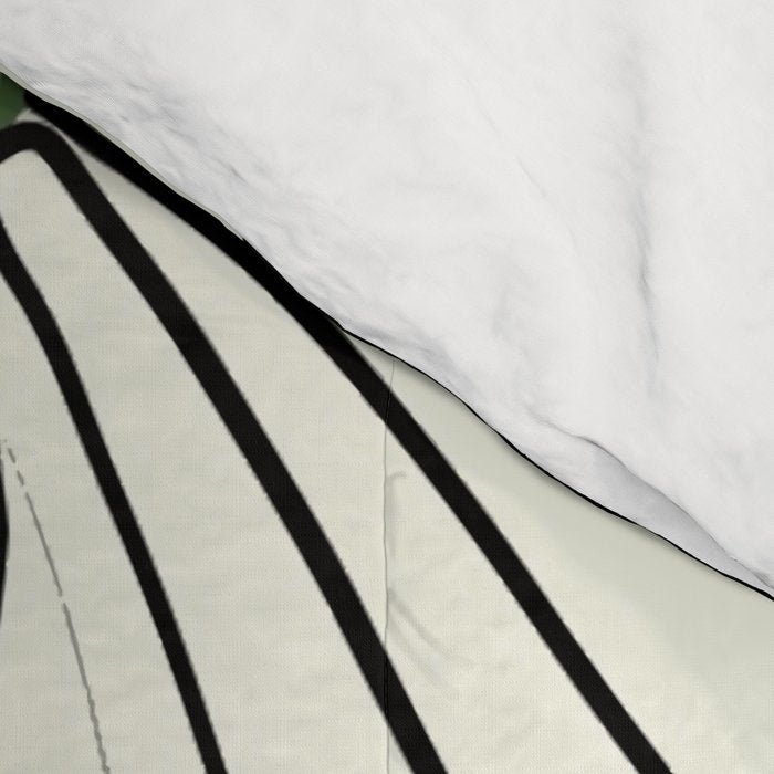 White flowers in black Comforter Gallery Image 4
