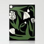 White flowers in black Stationery Card Gallery Image 2