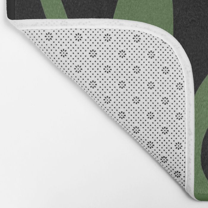 White flowers in black Bath Mat Gallery Image 2
