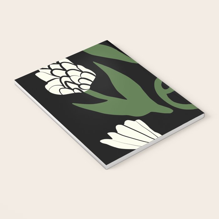 White flowers in black Notebook Gallery Image 3