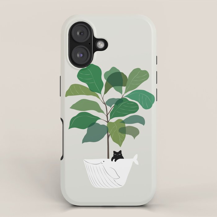 Cat and Plant 73: I got a Whale! iPhone Case Gallery Image 1