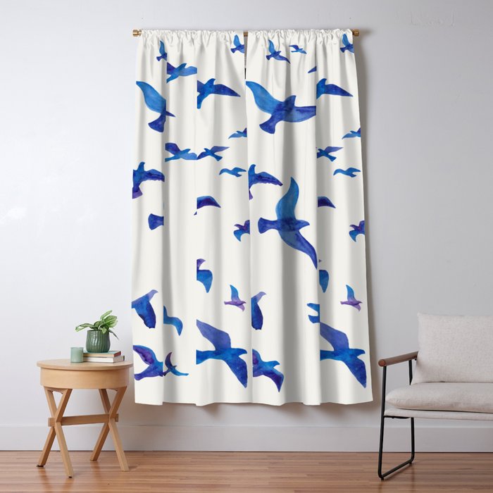 Blue Birds Window Curtain Gallery Image 5