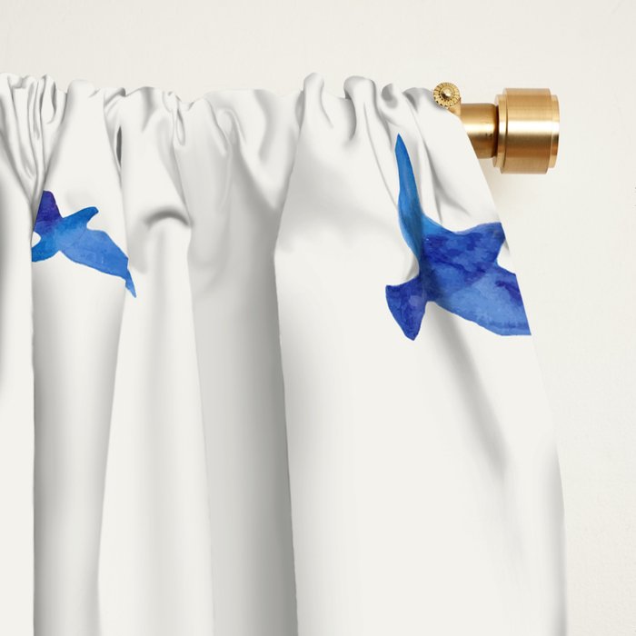 Blue Birds Window Curtain Gallery Image 2