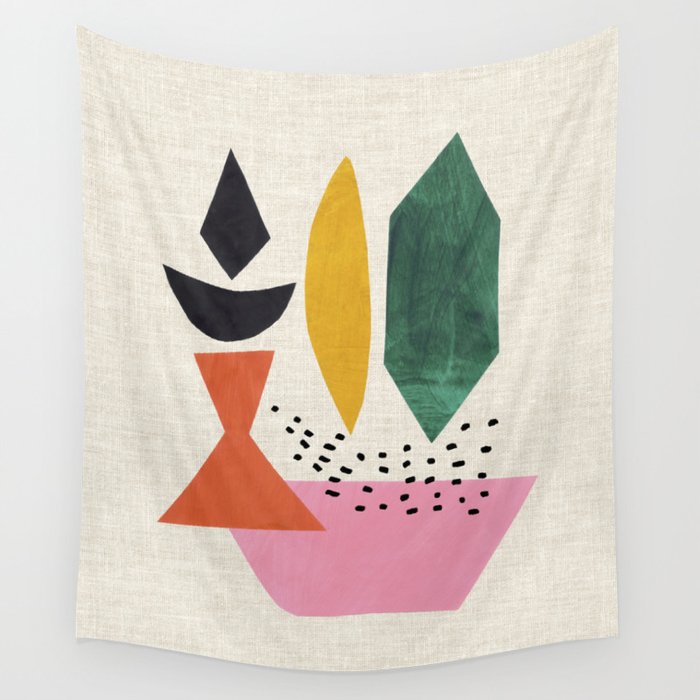 Yellow And Green Shards Wall Tapestry Gallery Image 4