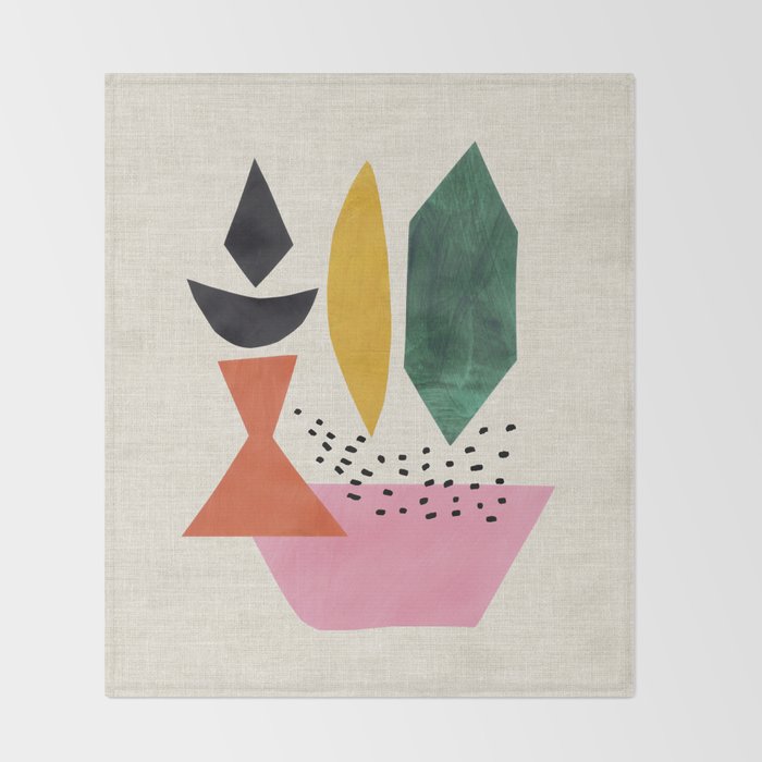 Yellow And Green Shards Throw Blanket Gallery Image 2