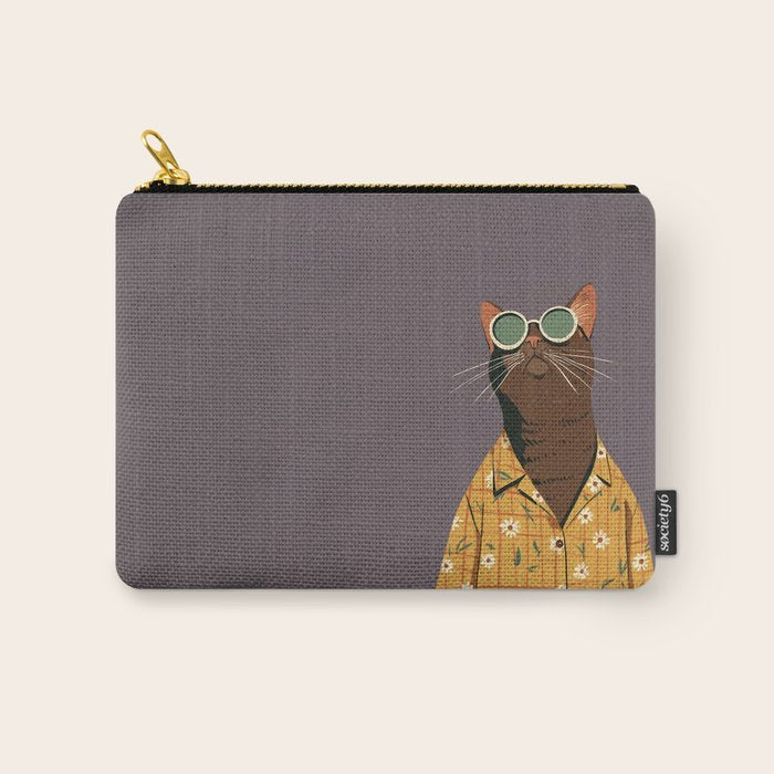 Cool Cat in Summer Shirt Carry All Pouch Gallery Image 1