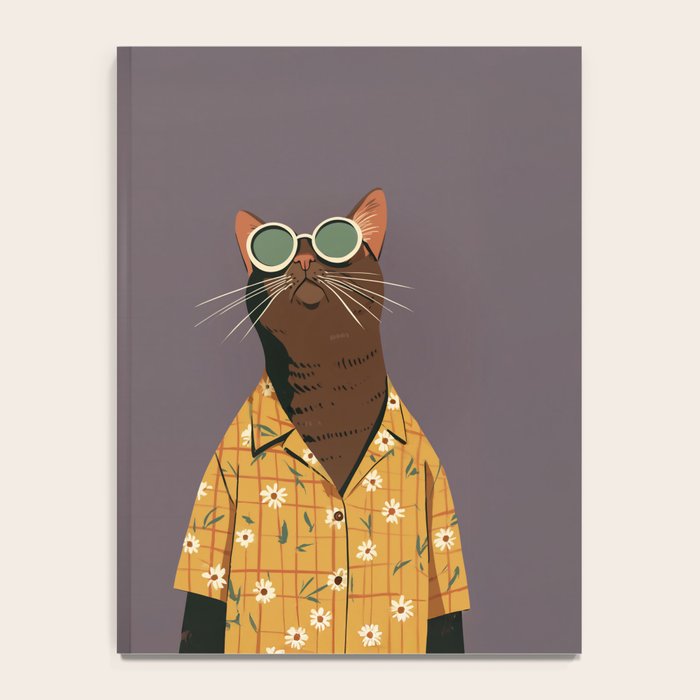 Cool Cat in Summer Shirt Notebook Gallery Image 4