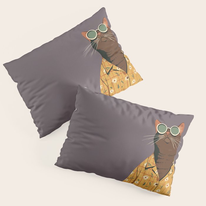 Cool Cat in Summer Shirt Pillow Sham Gallery Image 3