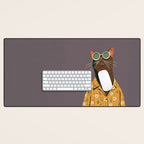 Cool Cat in Summer Shirt Desk Mat Gallery Image 1