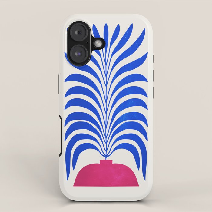 THE VASE 01: Cerise & Persian Blue Leaves iPhone Case Gallery Image 1