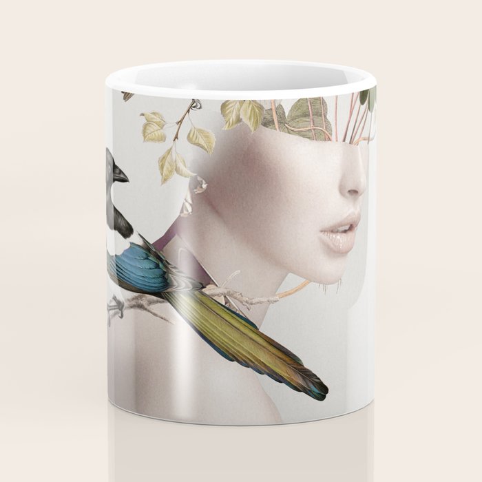 Lady with Birds 5 Coffee Mug Gallery Image 4